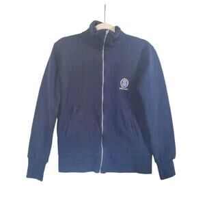 Hofbrauhaus Munchen Navy Blue Logo Cotton Full Zip Sweatshirt, Women's Small